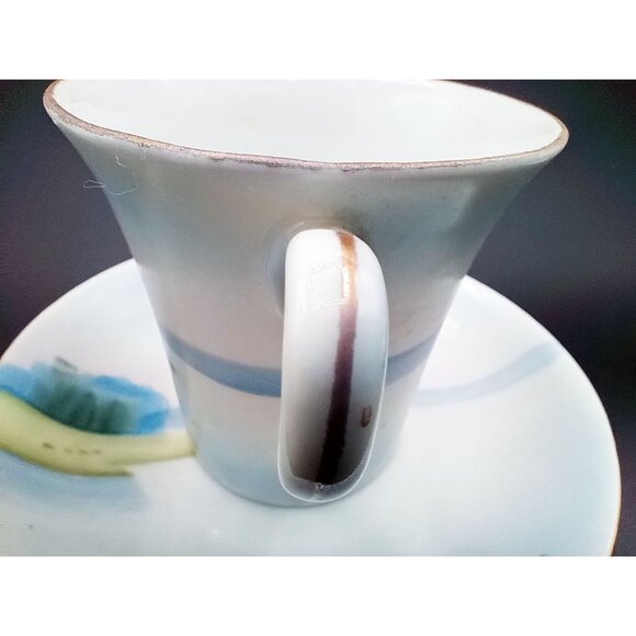 Chikaramachi Tea Cups Saucer Set Cottage Landscape Porcelain Japanese Vintage - Picture 7 of 13